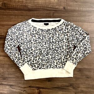 True Religion Black and Cream Leopard Print Lightweight Sweater Size M